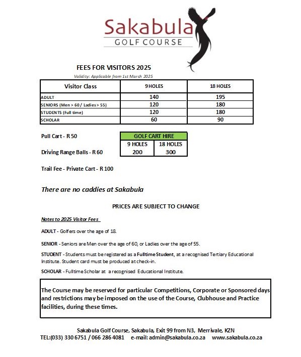 Visitors Fees 2025 image